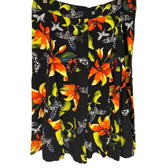 Soft Surroundings Women's Skirt Black Floral 100% Rayon Tropical Petite Large PL - Picture 3 of 11